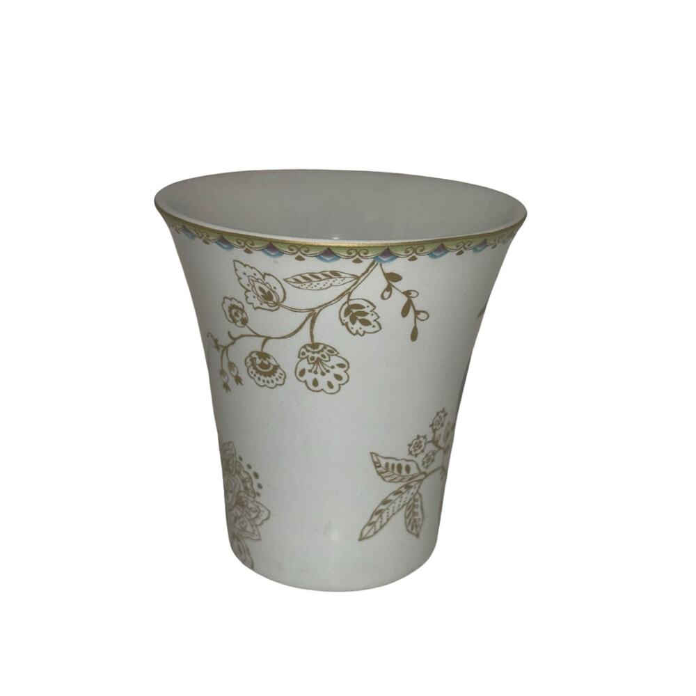 222 Fifth Peacock Garden Pattern Coffee Tea Mug 10oz Turquoise & Gold - Picture 3 of 6